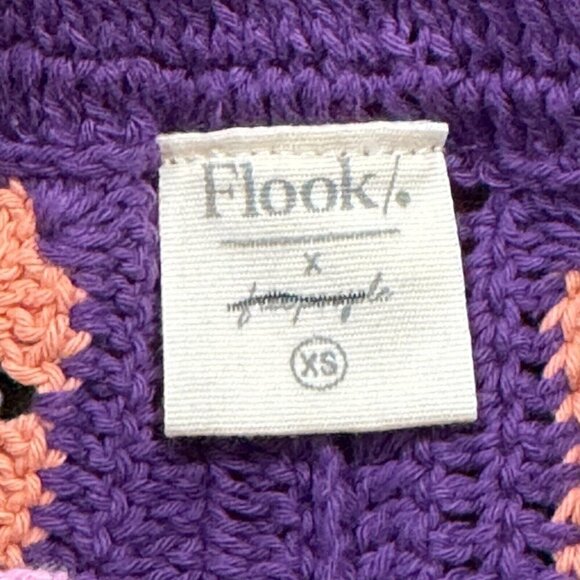 Free People x Flook Frances Multicolor Crochet Pull On Shorts Purple Size XS - Picture 4 of 9